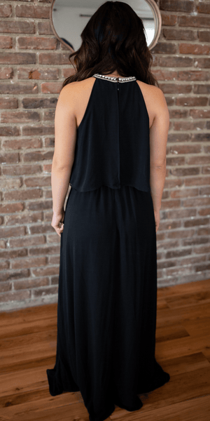 Halter Jeweled neck Maxi - Simply Borrowed Dresses