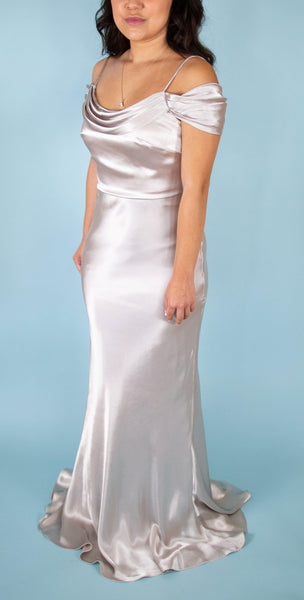 Satin Floor Length Sabine Gown - Simply Borrowed Dresses