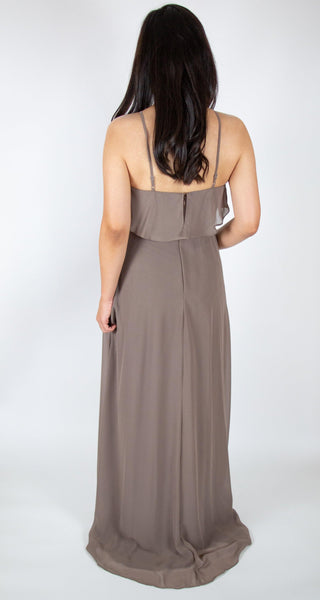 Chiffon A-line Ruffle Gown - Simply Borrowed Dresses