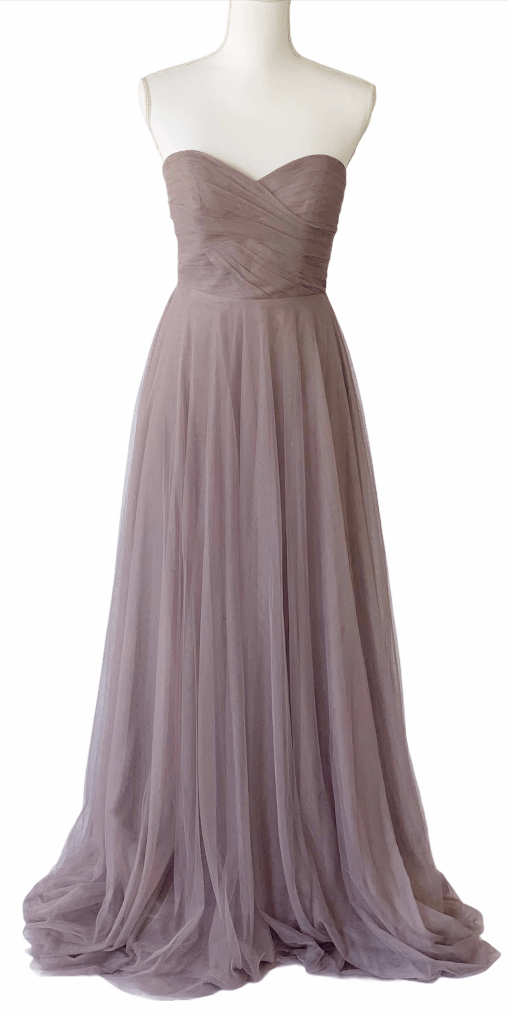 JENNY YOO Plum Aiden Convertible Pleated Chiffon Long strapless Dress size 8 deals