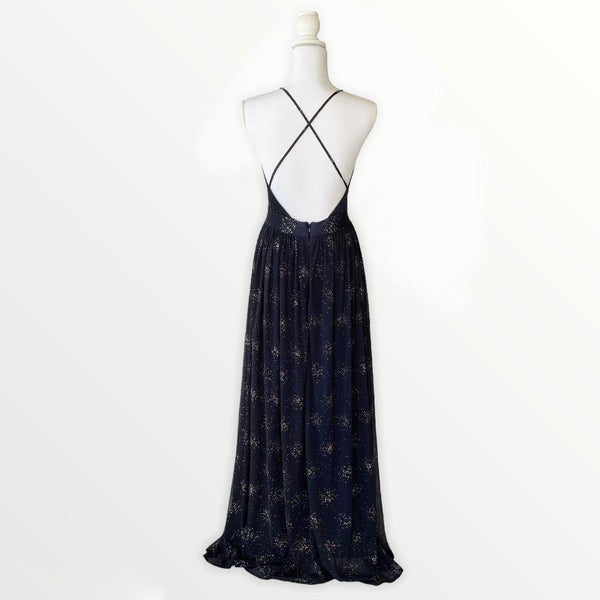 Backless Eclipse Chiffon Glitter Dress - Simply Borrowed Dresses
