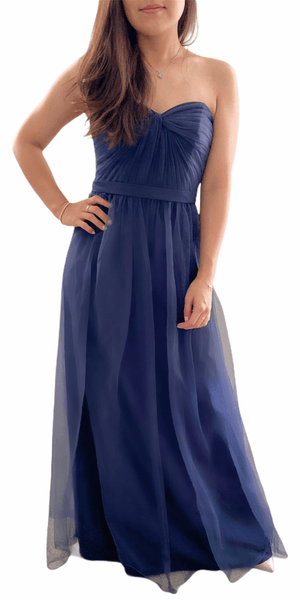 Pleated Bodice Tulle Dress with Removable Belt - Simply Borrowed Dresses