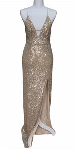Sequined Criss-Cross Back Gown - Simply Borrowed Dresses
