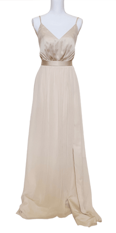 Charmeuse and Chiffon Illusion Gown - Simply Borrowed Dresses