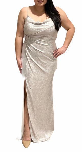 Metallic Sleeveless Evening Gown - Simply Borrowed Dresses