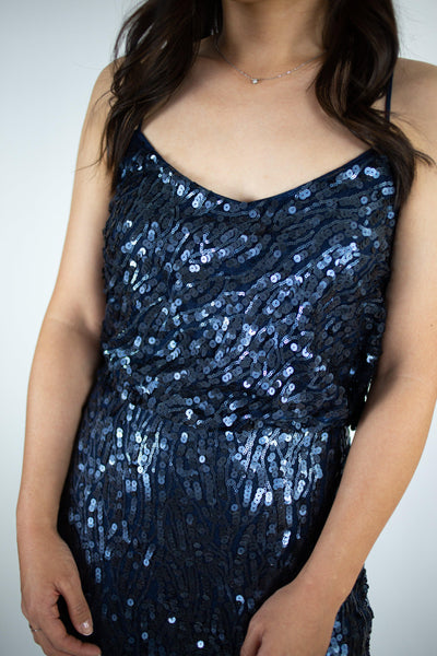 Courtney Sequin Blouson Gown - Simply Borrowed Dresses