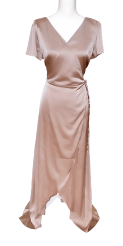 Krystal Satin Wrap Gown - Simply Borrowed Dresses