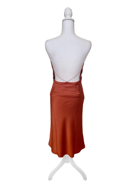Satin Midi Dress - Simply Borrowed Dresses
