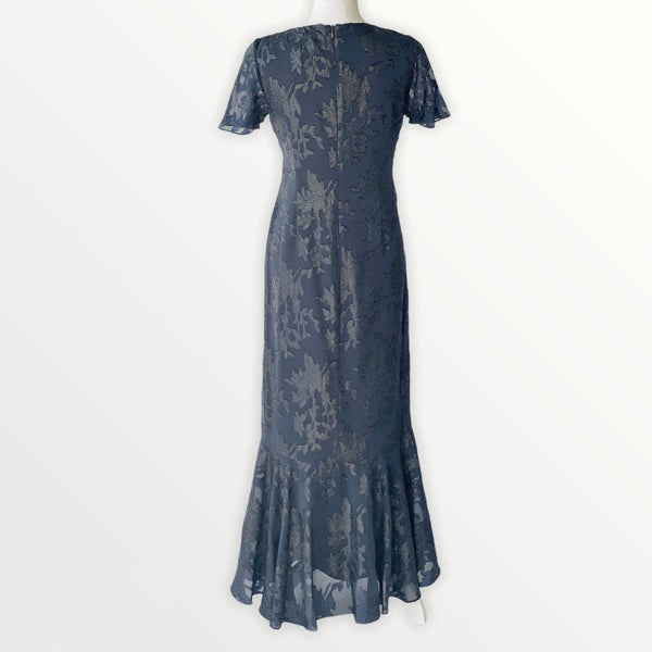 Amaria Metallic V-Neck Evening Dress - Simply Borrowed Dresses